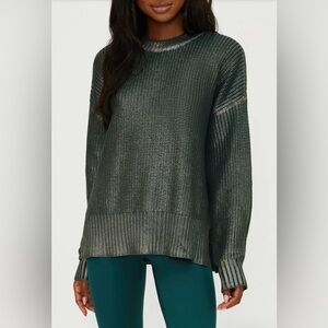 Beach Riot Callie Sweater | Pine Shine | X-Small |Stunning Green Foil | NWT
